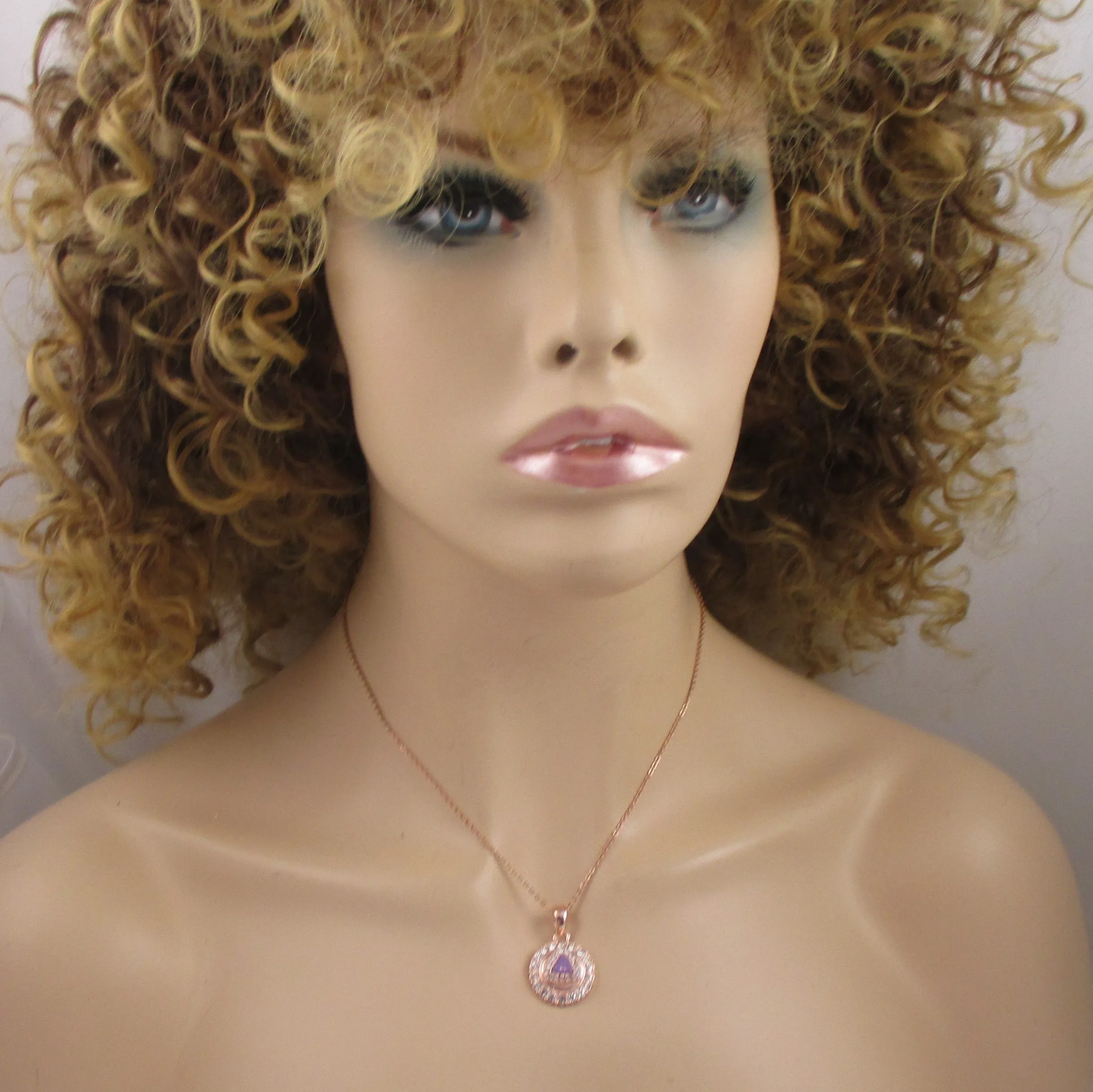 Lavender  Crystal  & Rhinestone Rose Gold Pendant Necklace