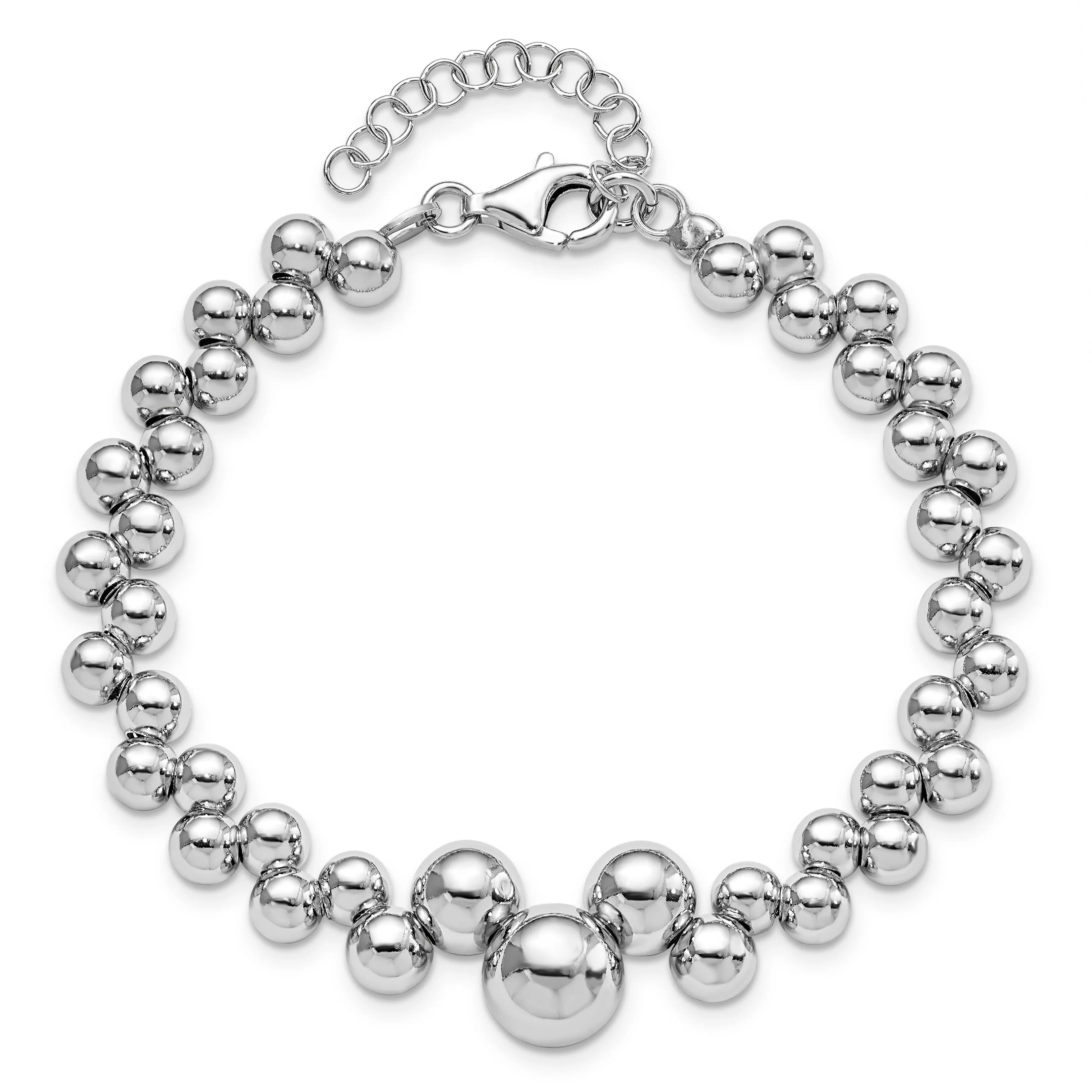 Leslie Sterling Silver Polished Beaded Bracelet