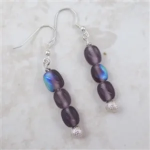 Lilac Beads Sterling Silver Earrings