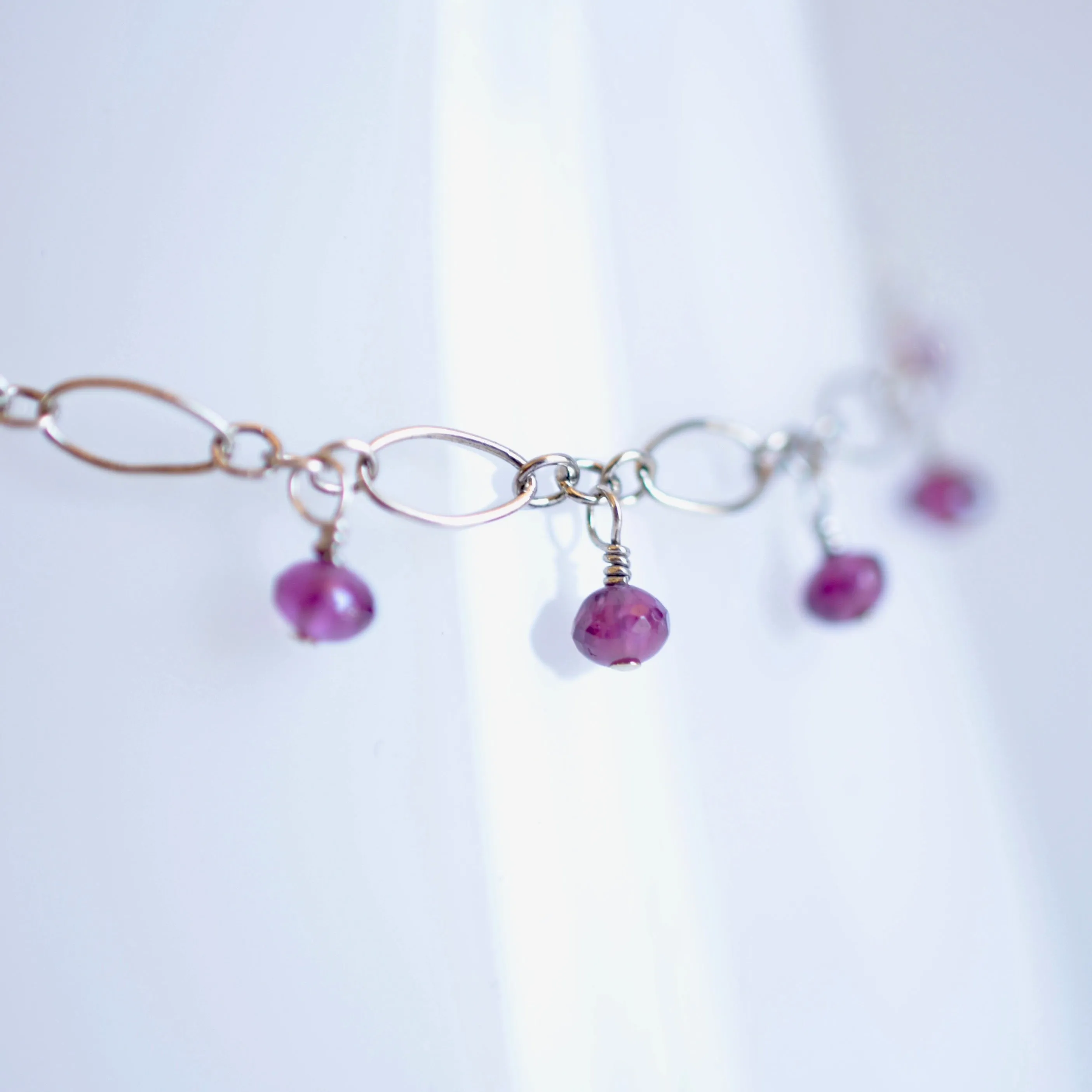 Lilibeth - Rhodolite Garnet, Oxidized Sterling Silver Bracelet