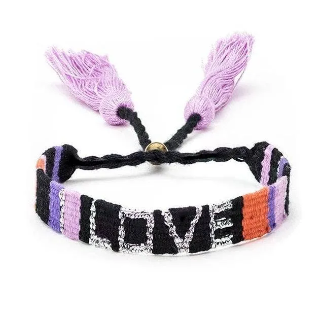 Love Is Project - Atitlan LOVE Bracelet - Black & Coral