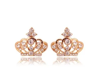 Lovely Crown Crystal Stud Earrings for Women