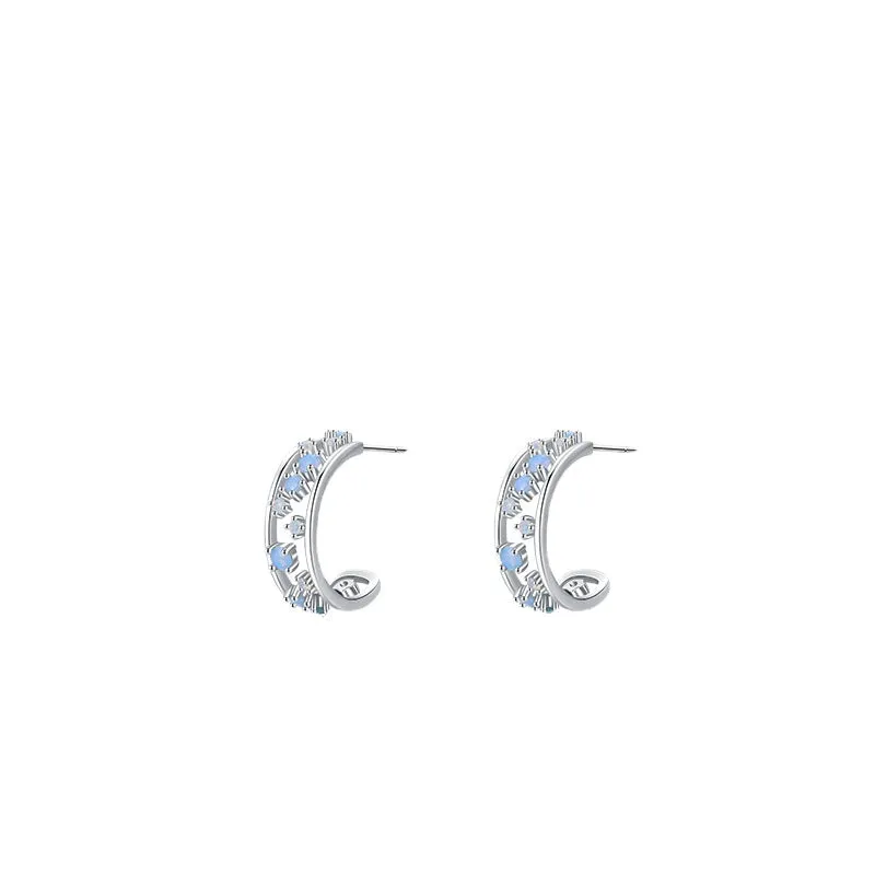 Luxury Opal Stud Earrings with Sterling Silver Embellishments