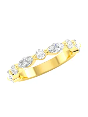 Marquise and Round Diamond Band (1 ct. tw.) 14K