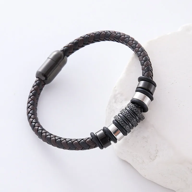 Men Minimalist Circle U-Shape Stainless Steel Electroplating Bracelets