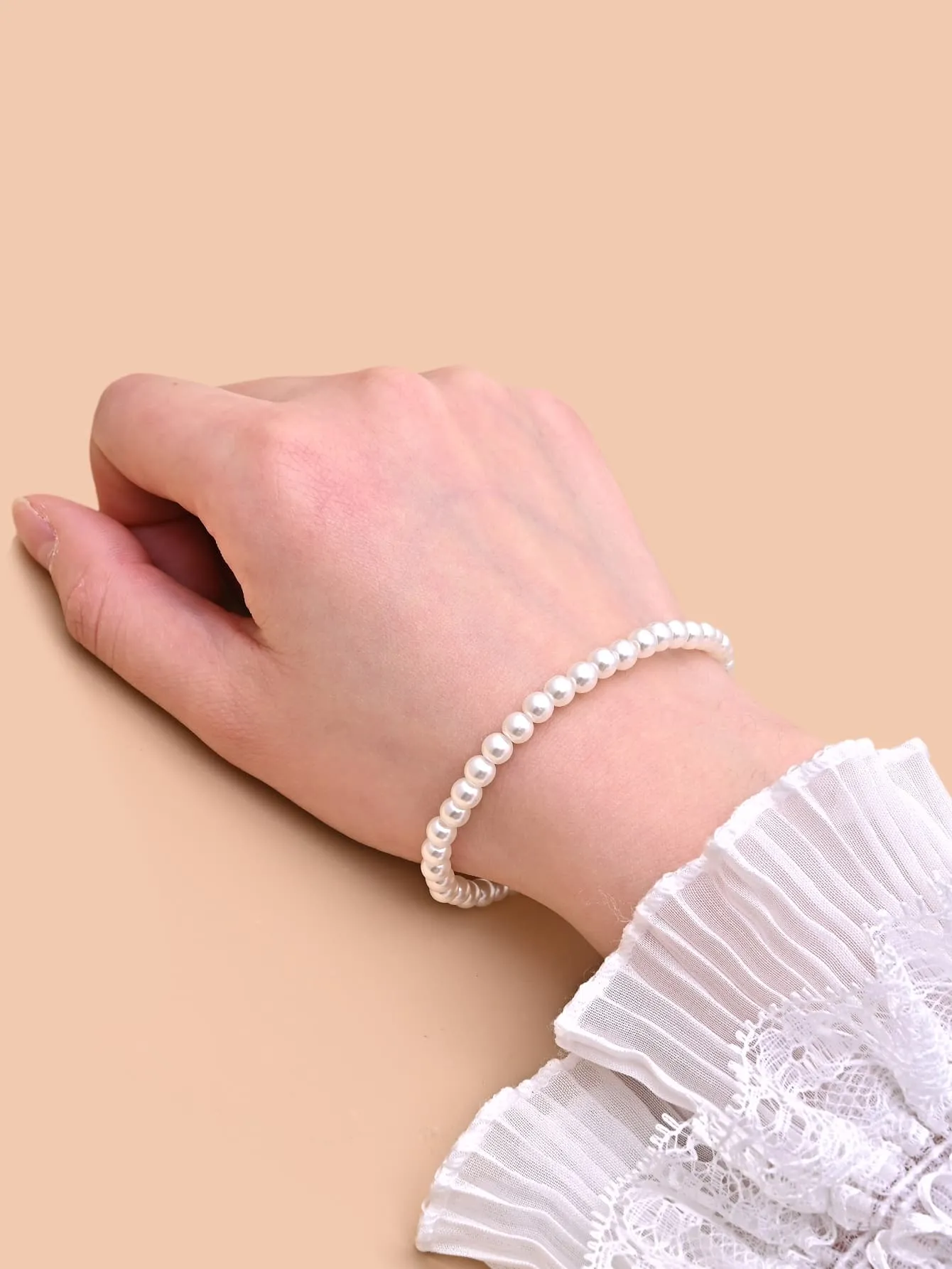 Minimalist Pearl Beaded Bracelet for Women Crafted Jewelry Stackable Bracelets