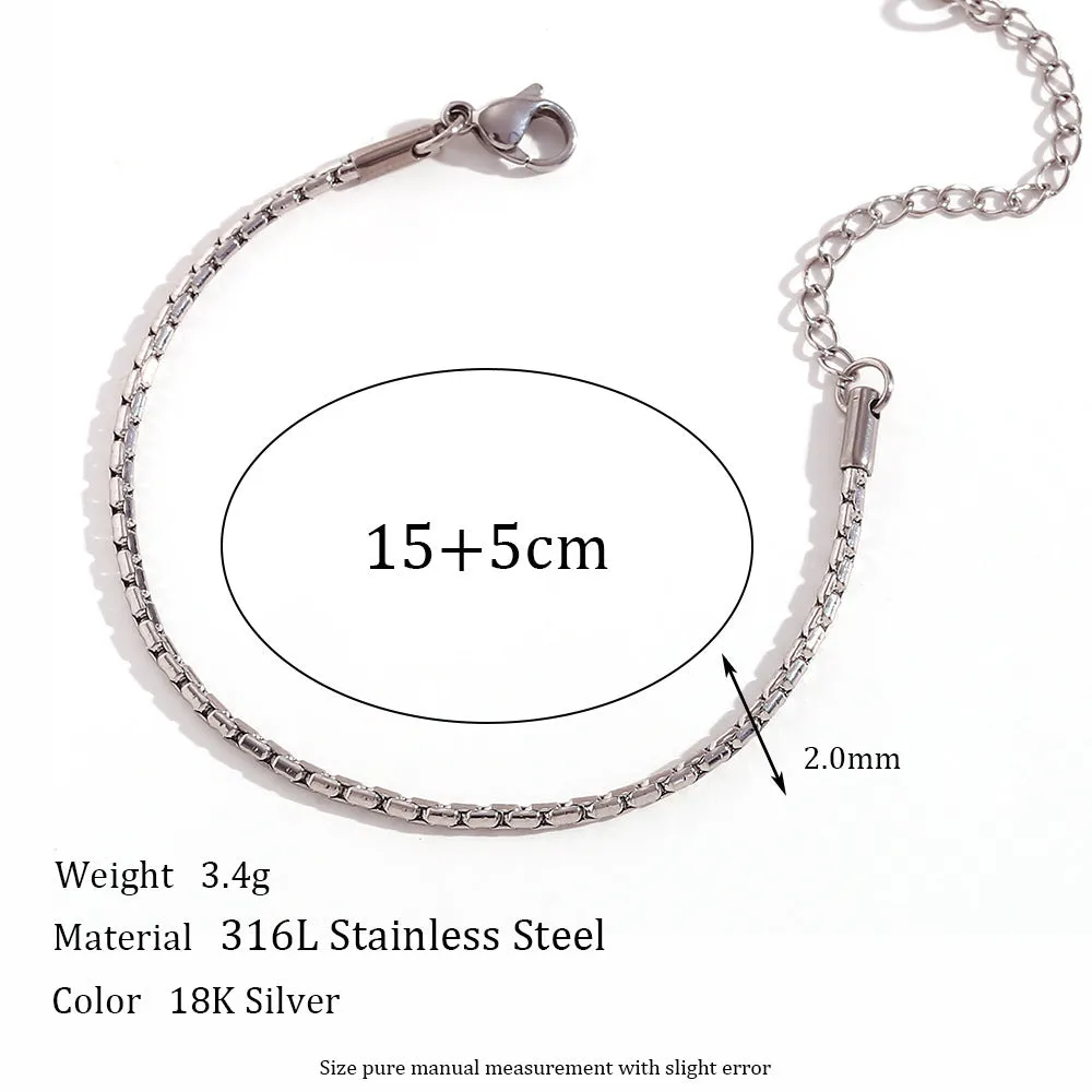 Minimalist Women Stripe Geometric Stainless Steel Electroplating Bracelets