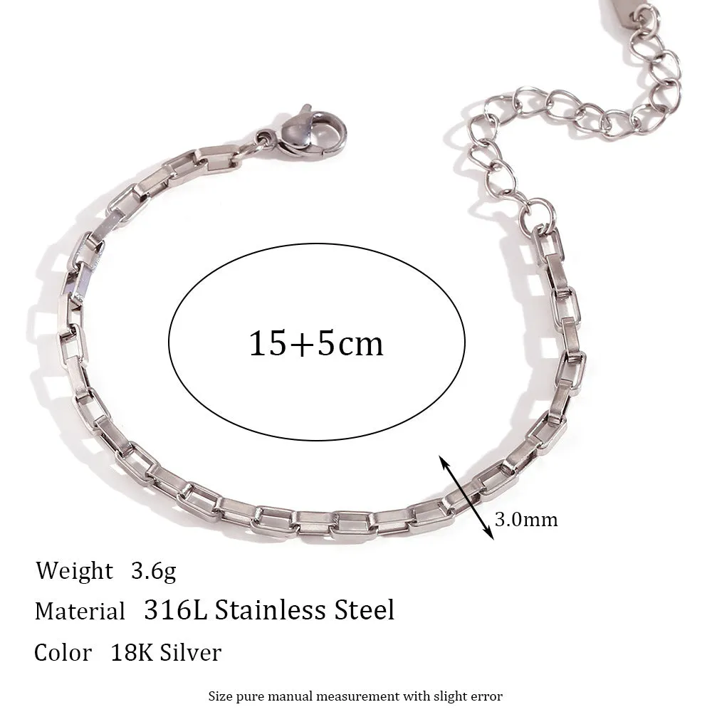 Minimalist Women Stripe Geometric Stainless Steel Electroplating Bracelets