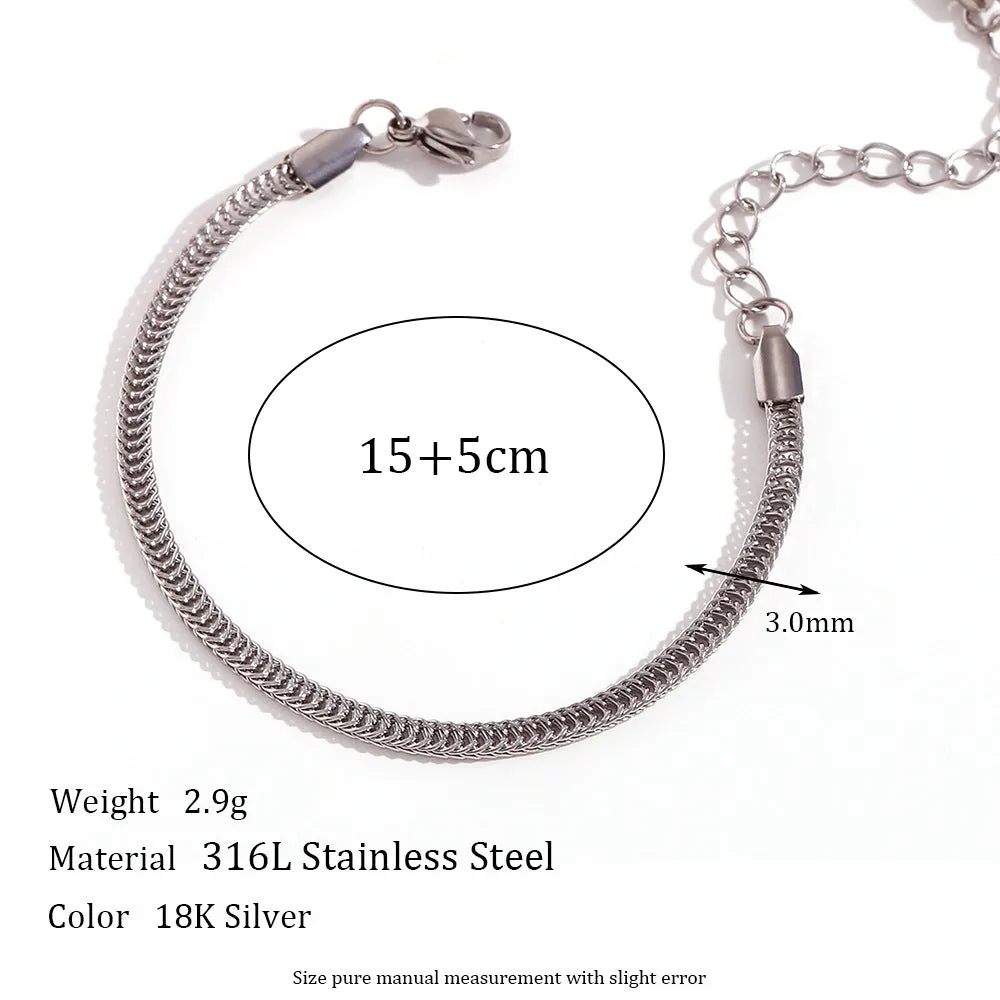 Minimalist Women Stripe Geometric Stainless Steel Electroplating Bracelets