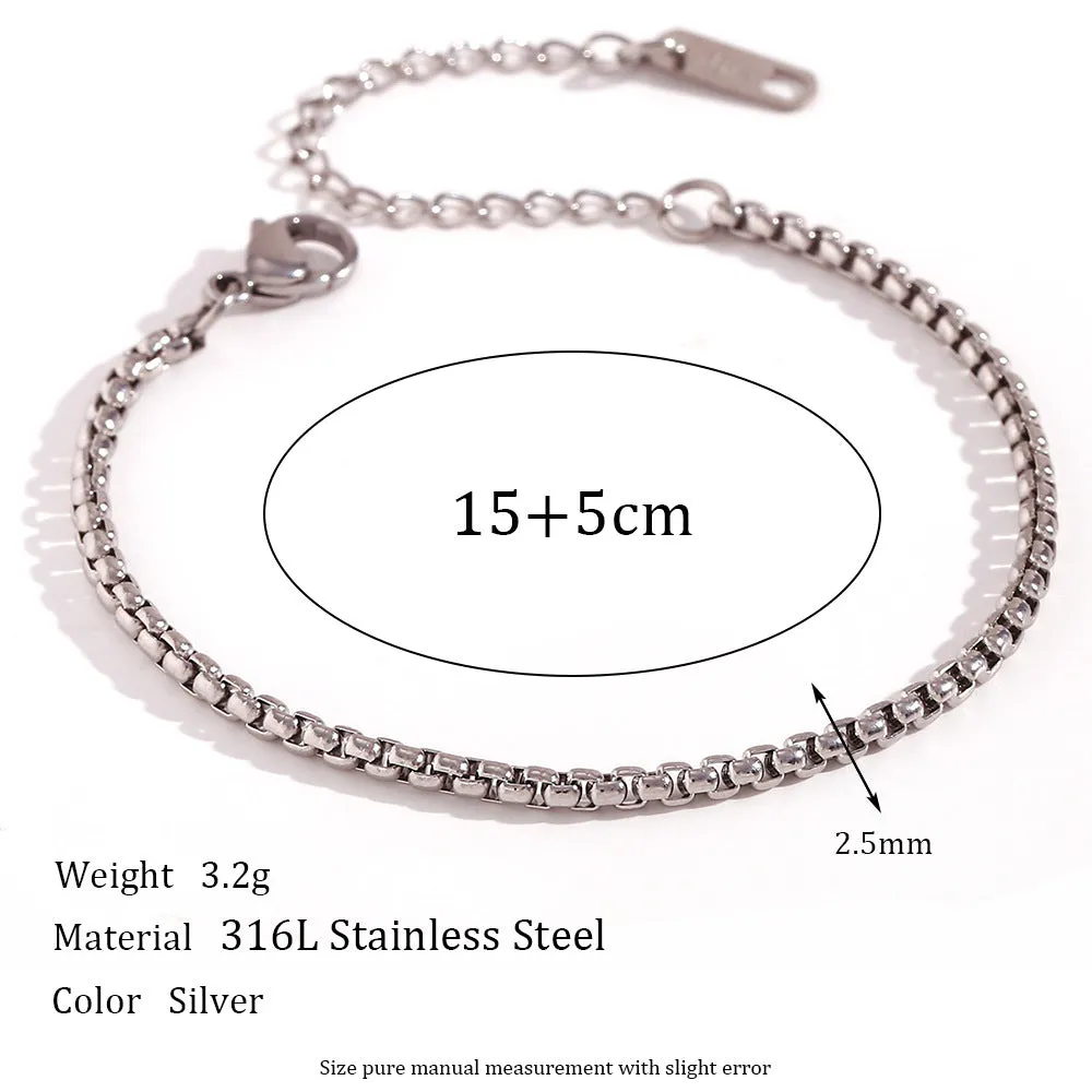 Minimalist Women Stripe Geometric Stainless Steel Electroplating Bracelets