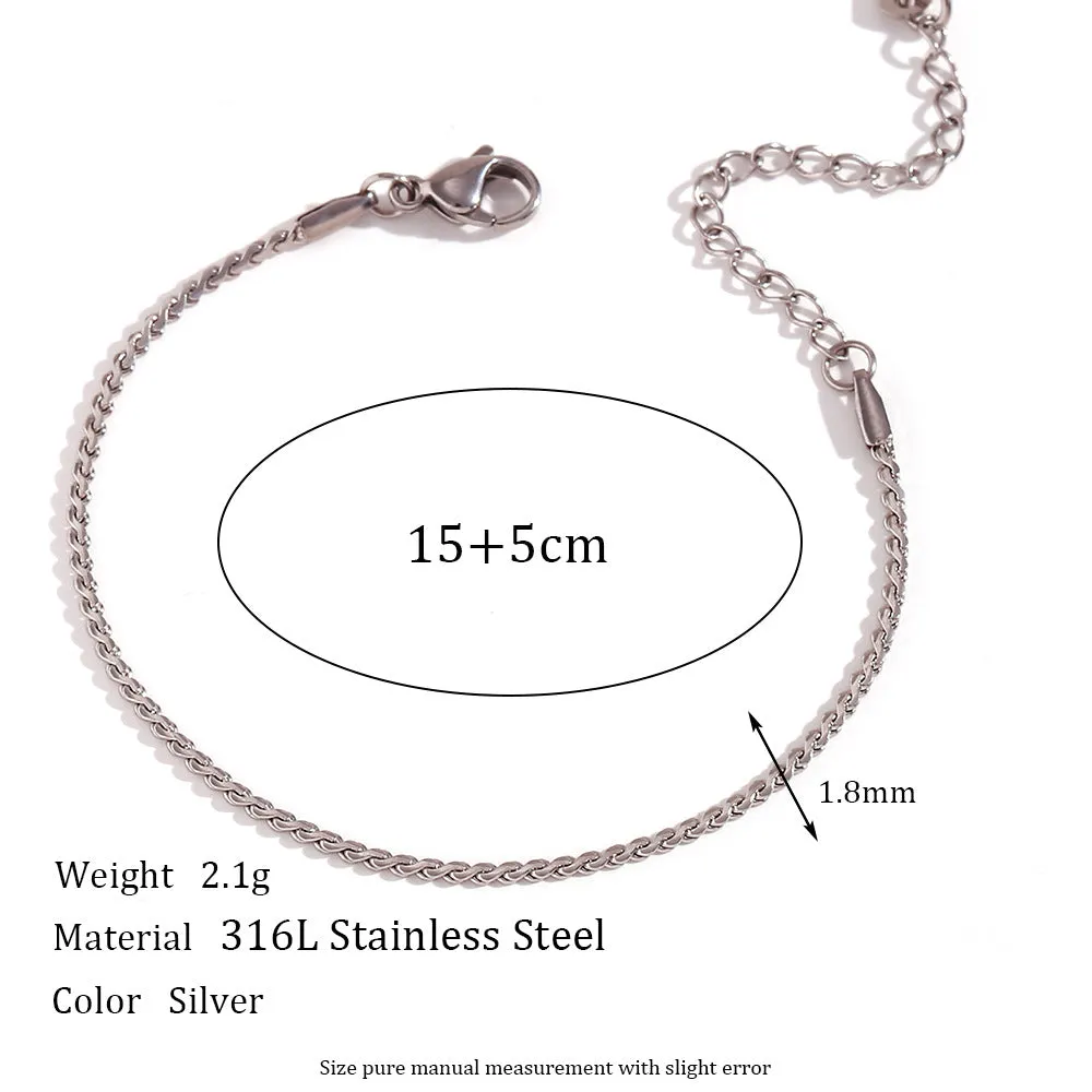 Minimalist Women Stripe Geometric Stainless Steel Electroplating Bracelets