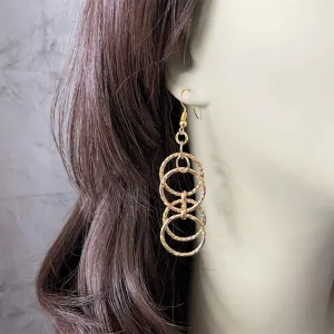 Multi Gold Hoop Long Earrings