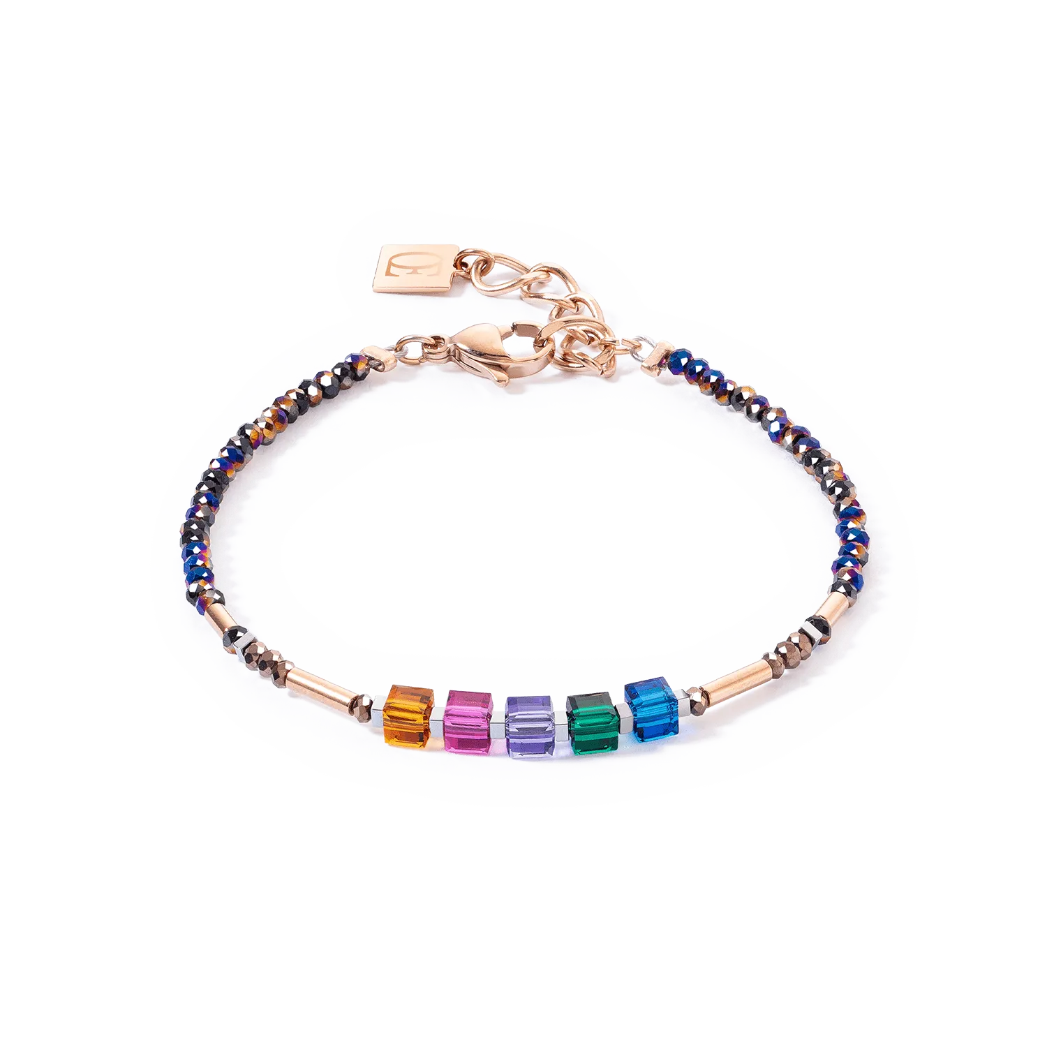 Multicolor Autumn Minimalistic Cube Story Bracelet