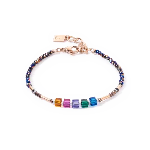 Multicolor Autumn Minimalistic Cube Story Bracelet