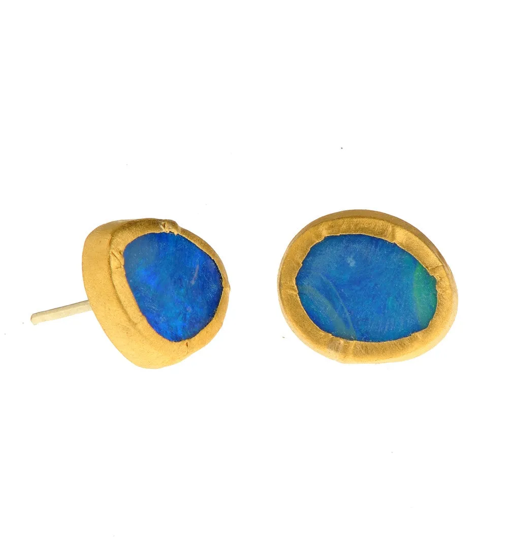 Nava Zahavi Gold Opal Stud Earrings