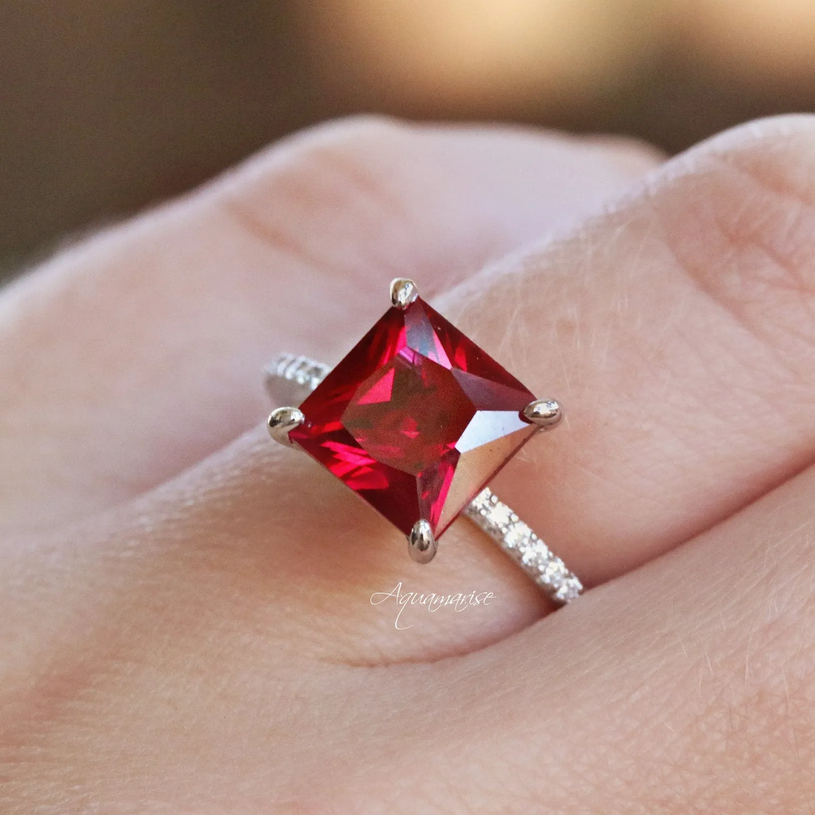 Nora Ruby Ring- Sterling Silver