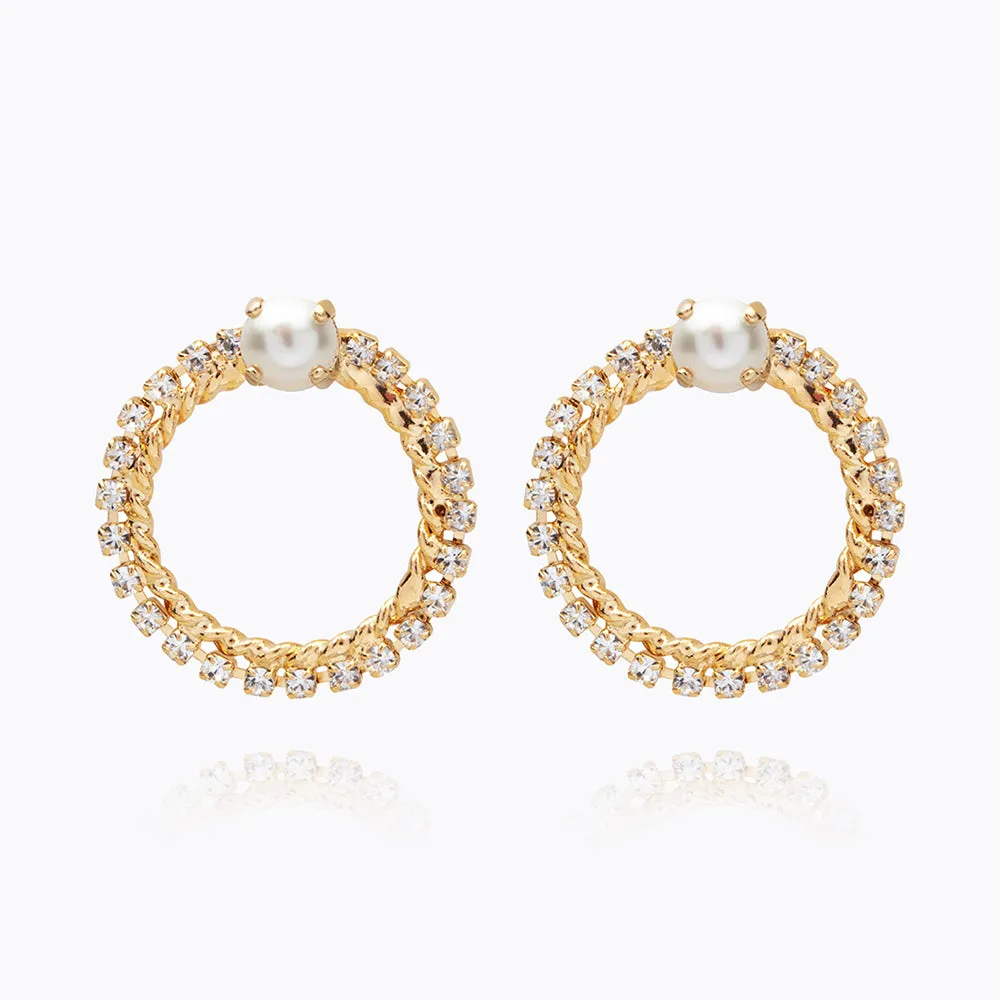 One Love Earring / Pearl   Crystal