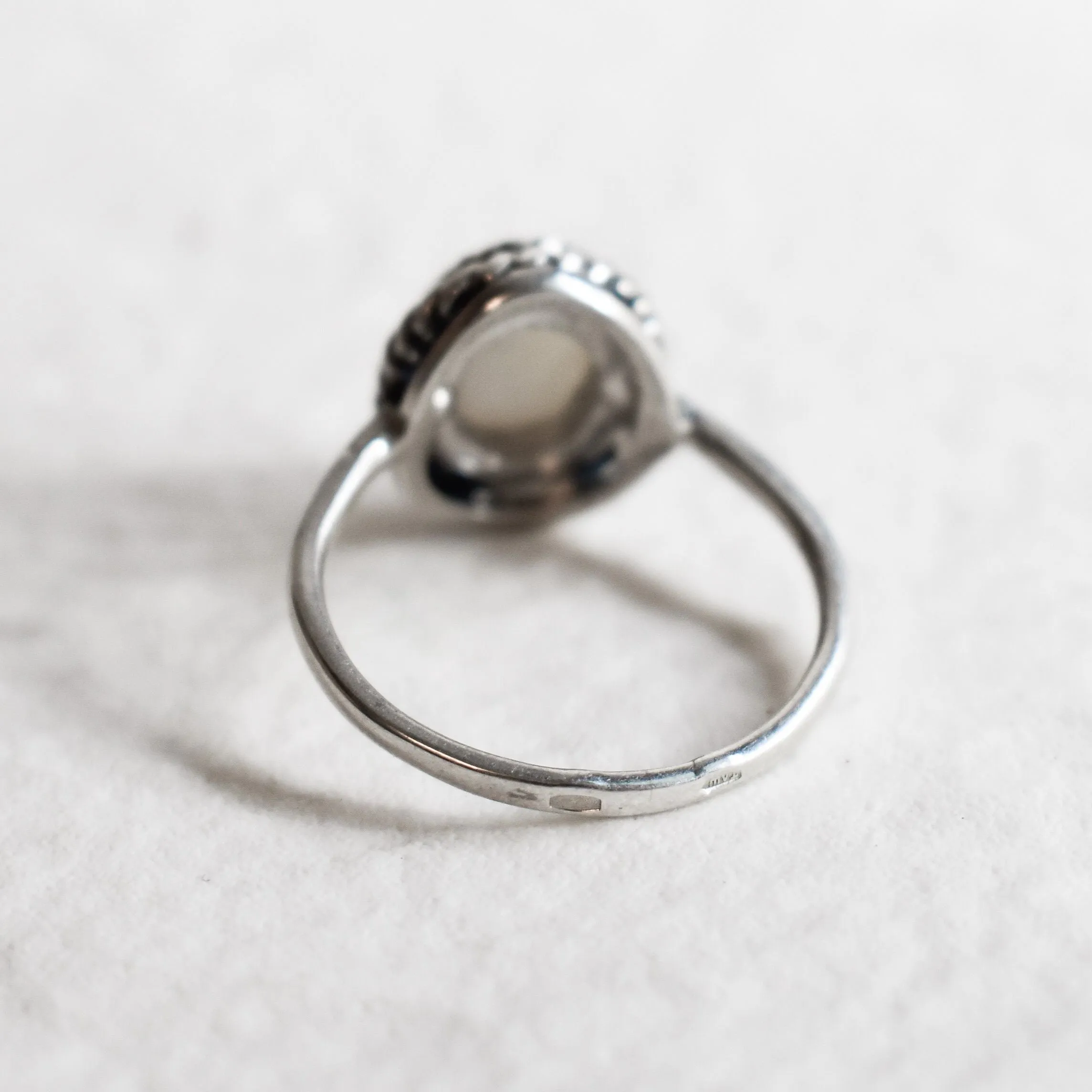 Opal Solitaire Ring - Vintage Opal Ring - October Birthstone Ring