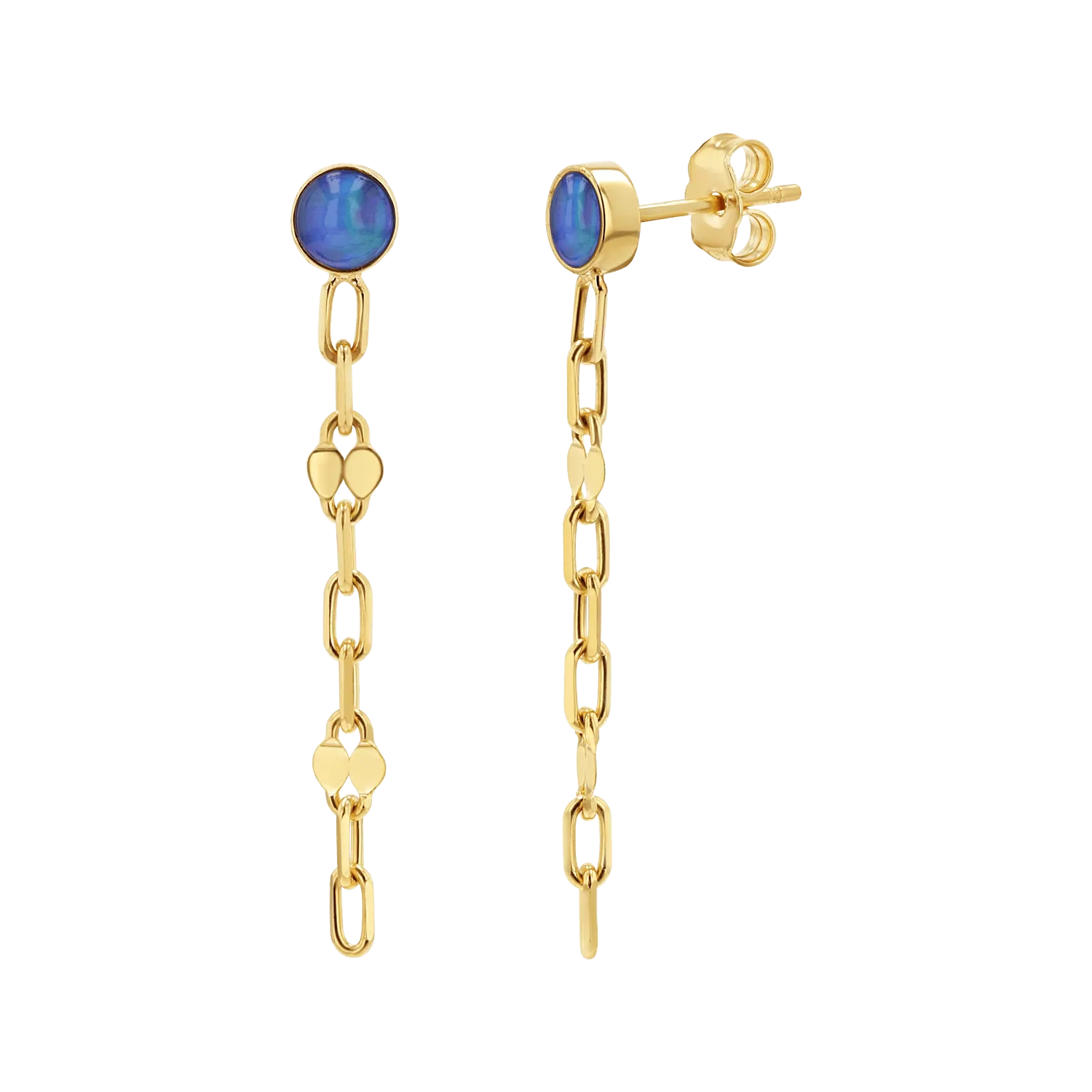 Opal Solitaire Sequin Earrings