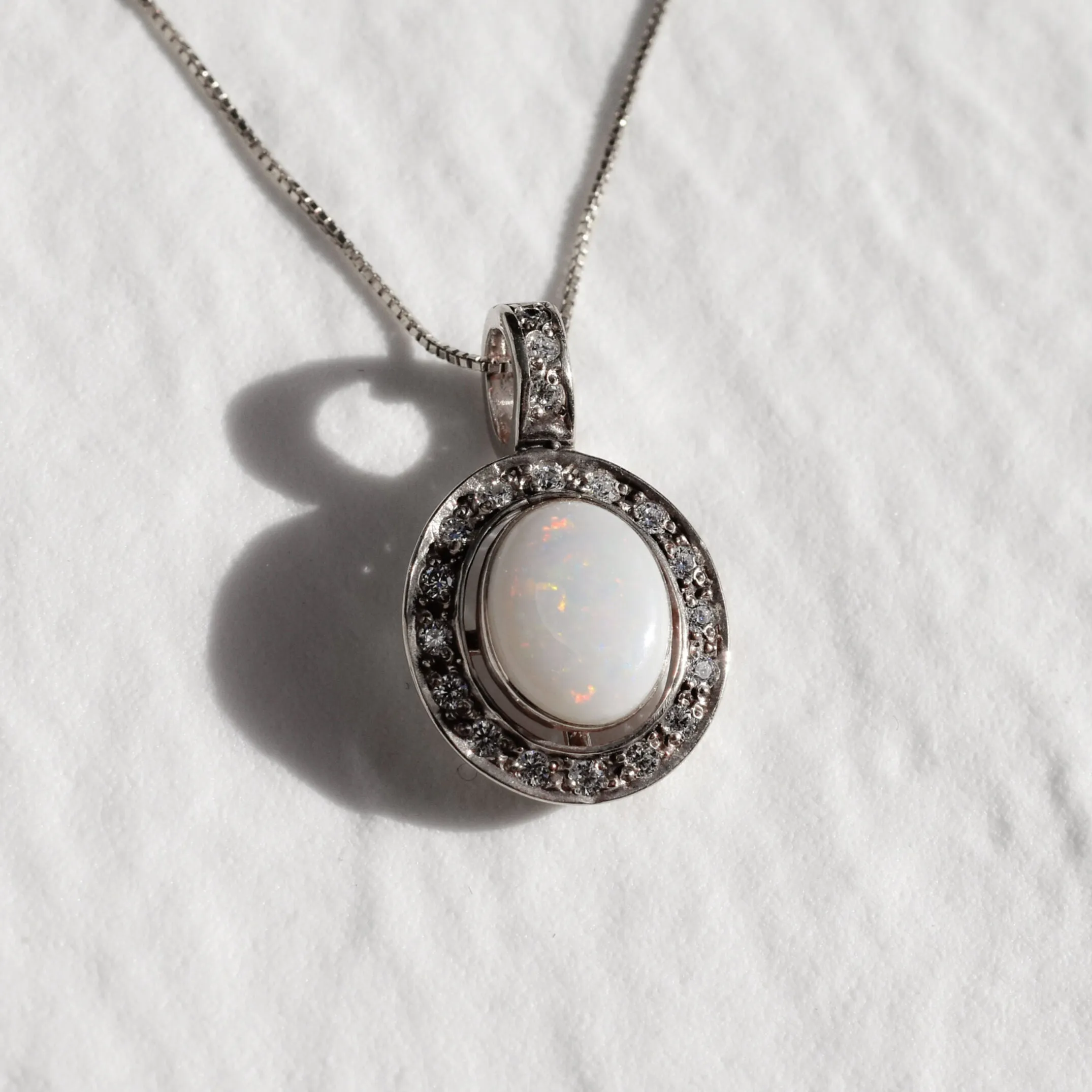 Opal Vintage Necklace - Natural Opal Pendant - October Birthstone Necklace