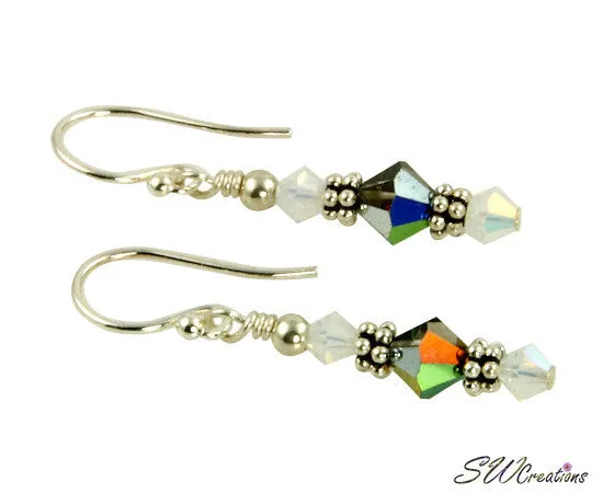 Opal Vitrail Beaded Crystal Earrings