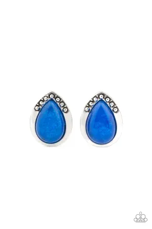 Paparazzi Earring ~ Stone Spectacular - Blue