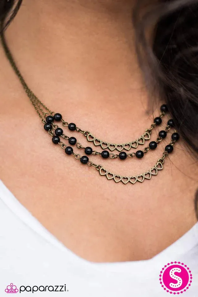 Paparazzi Necklace ~ Affectionately Yours - Black