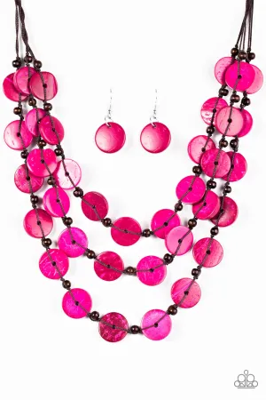 Paparazzi Necklace ~ Tiki Tango - Pink