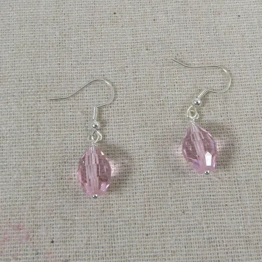 Pink Crystal Drop Earrings