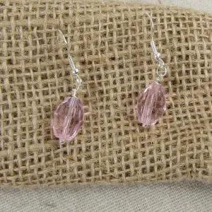 Pink Crystal Drop Earrings