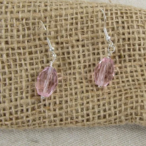 Pink Crystal Drop Earrings