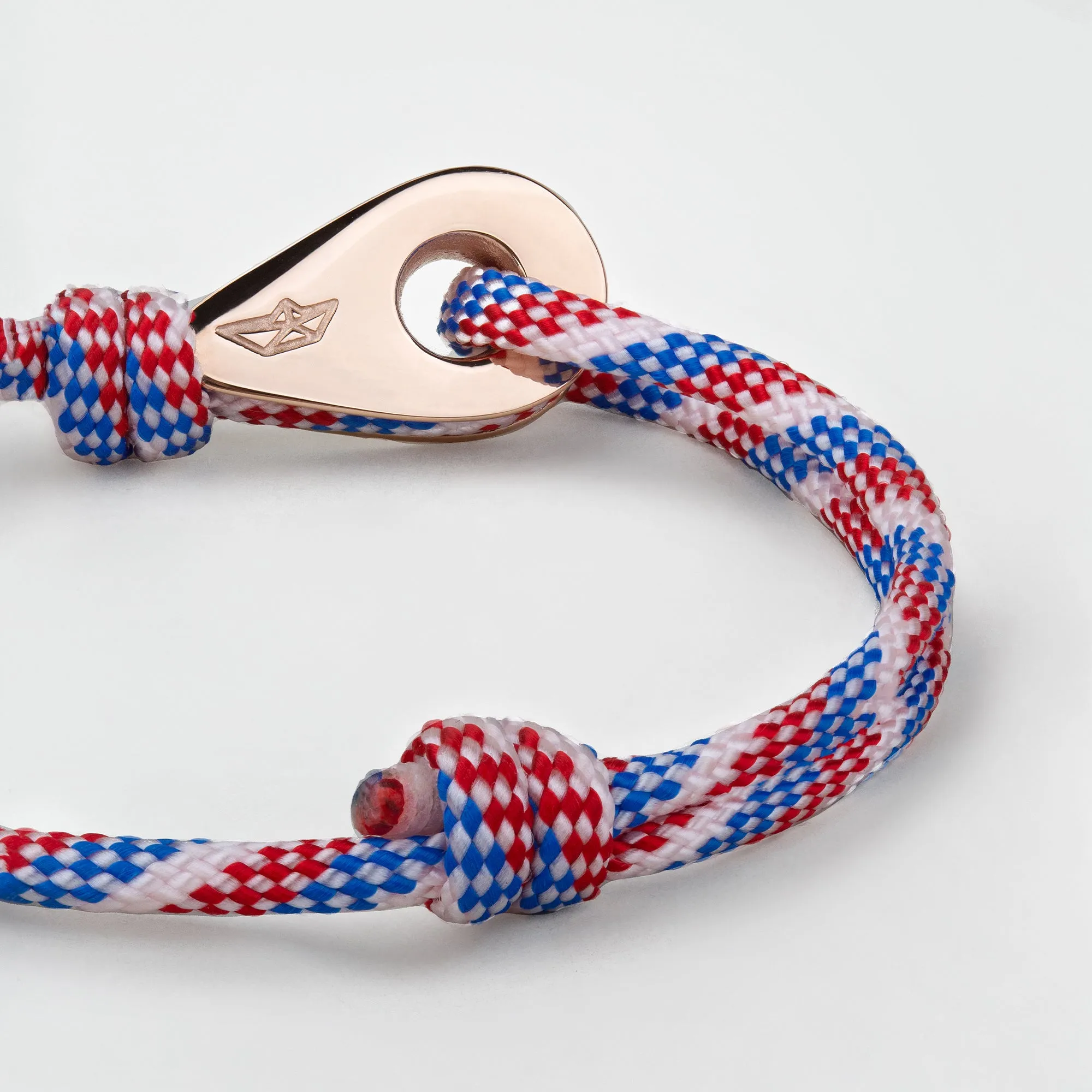 PIRAEUS Mens Womens Thimble Charm Bracelets Paracord Rope Wristbands Red Blue White Rose Gold