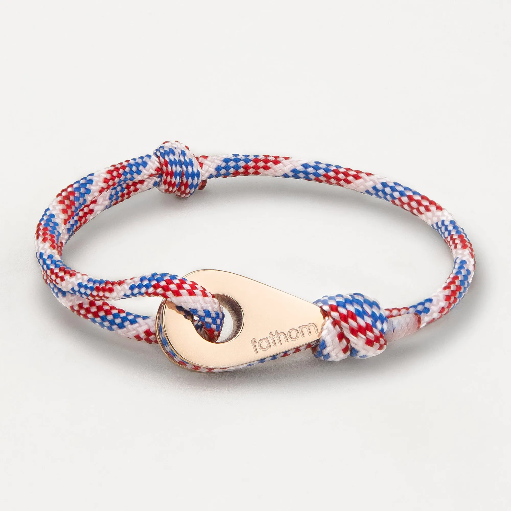 PIRAEUS Mens Womens Thimble Charm Bracelets Paracord Rope Wristbands Red Blue White Rose Gold