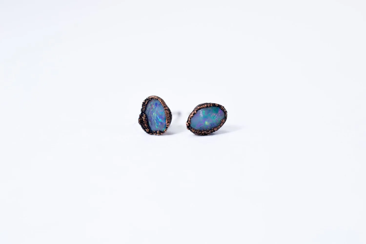 Polished opal earrings | Opal post earrings