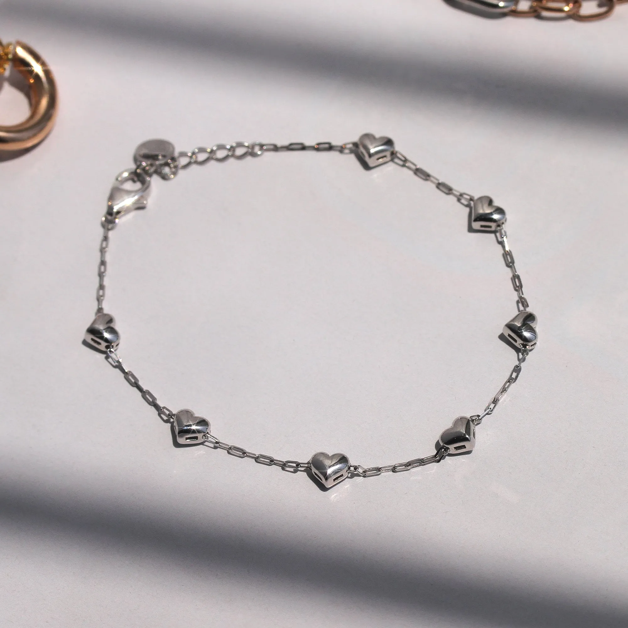 Puffed Shine Heart Bracelet | Anklet