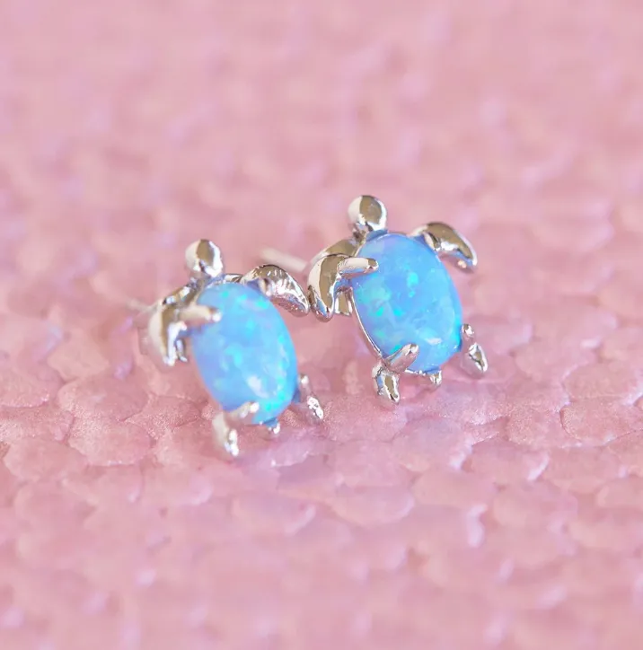 Puravida Opal Sea turtle Stud Earrings