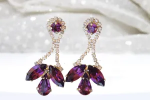 PURPLE CRYSTAL EARRINGS