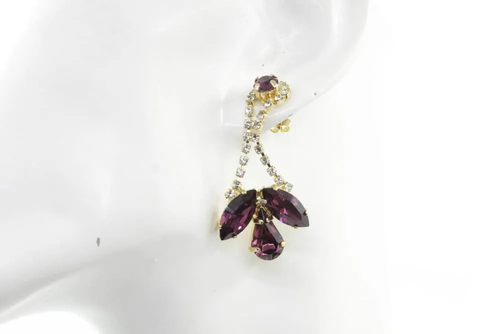 PURPLE CRYSTAL EARRINGS