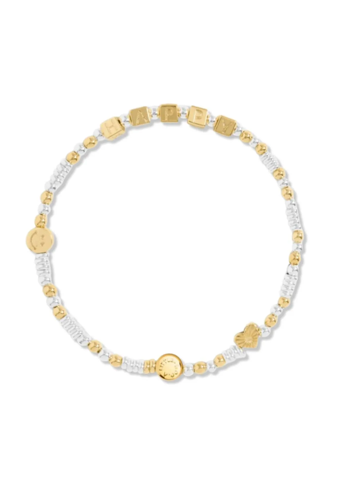 "Happy" Gold Stretch Bracelet