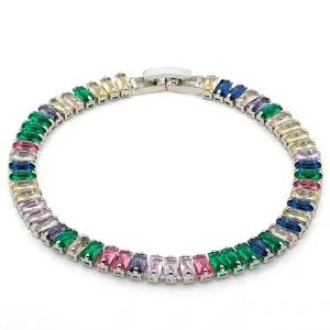 Rainbow Zirconia Tennis Bracelet