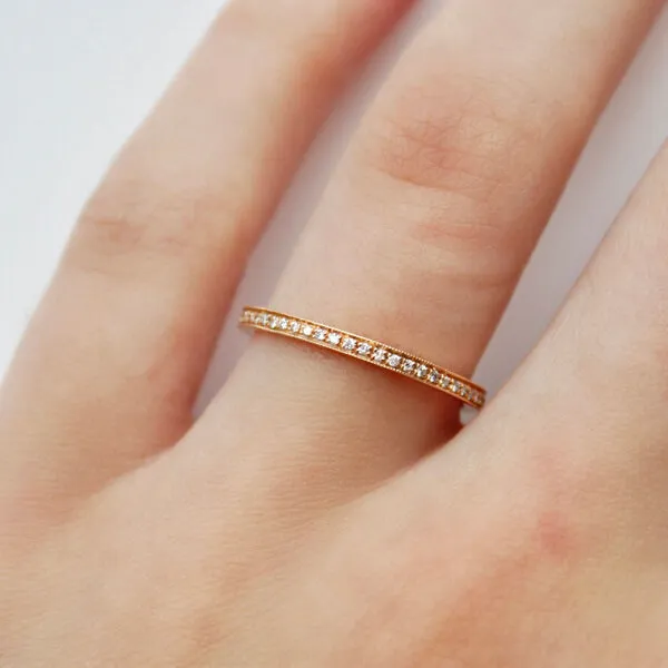 Rose Gold Pave Diamond Eternity Band