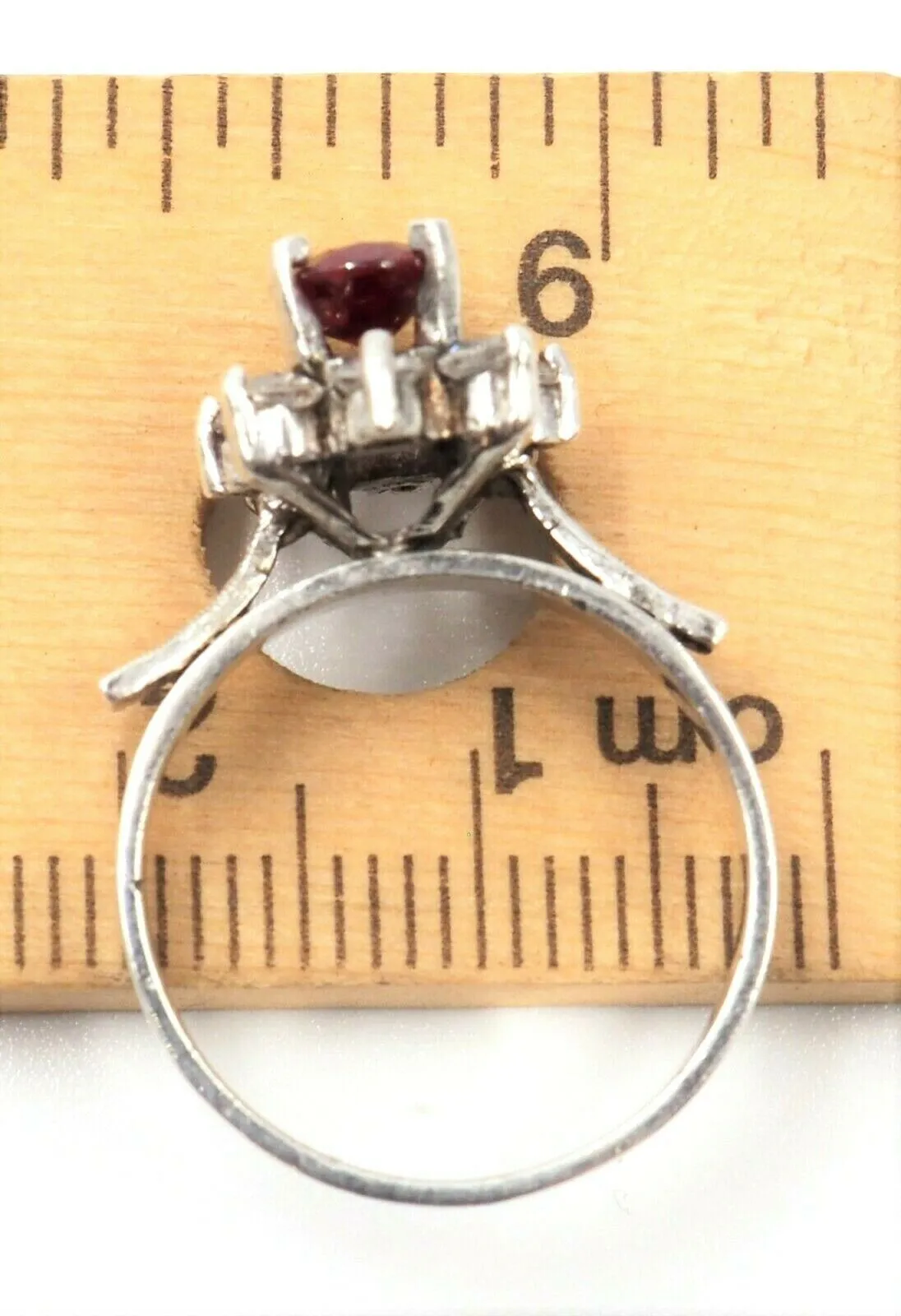 Ruby & Cubic Zirconia Sterling Silver Ring