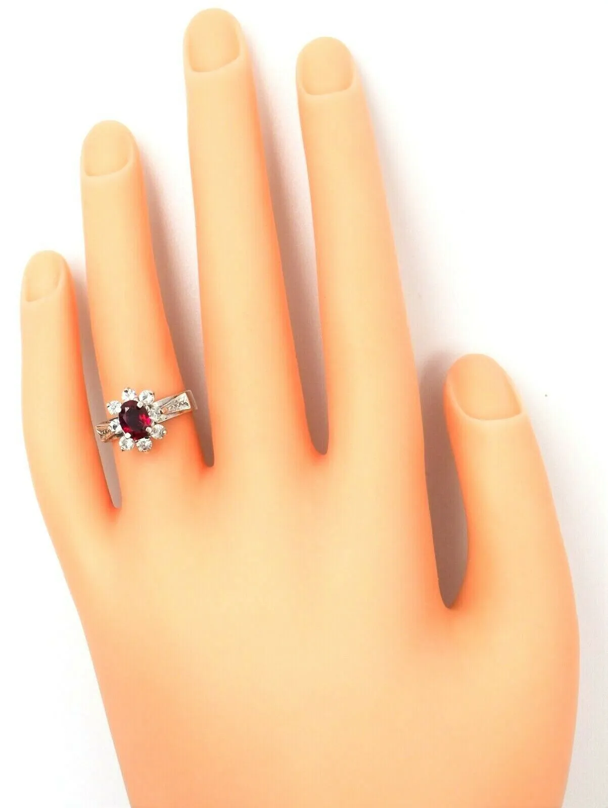 Ruby & Cubic Zirconia Sterling Silver Ring