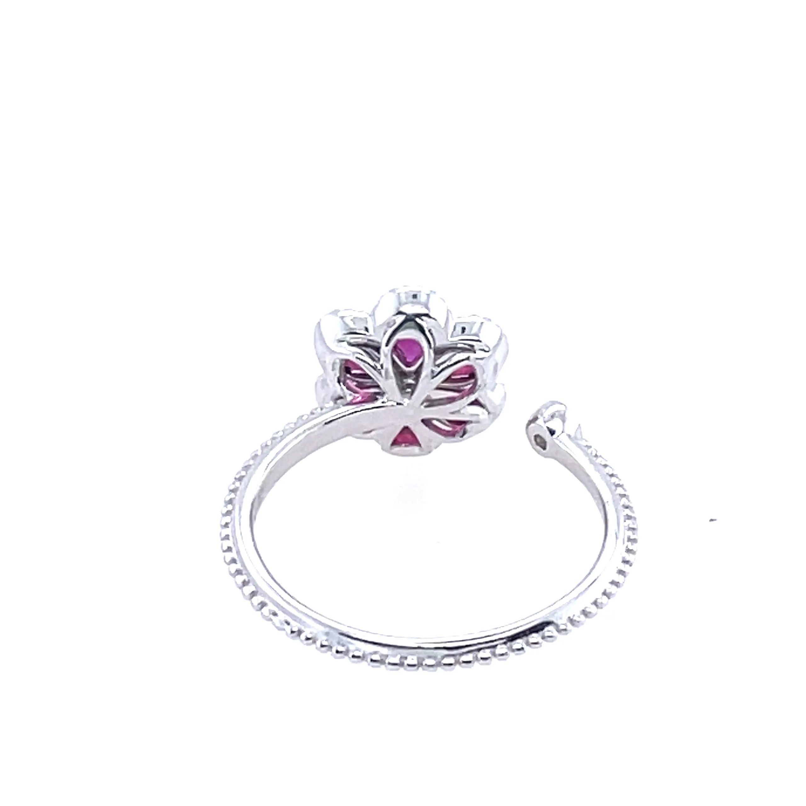 Ruby Diamond Flower Ring