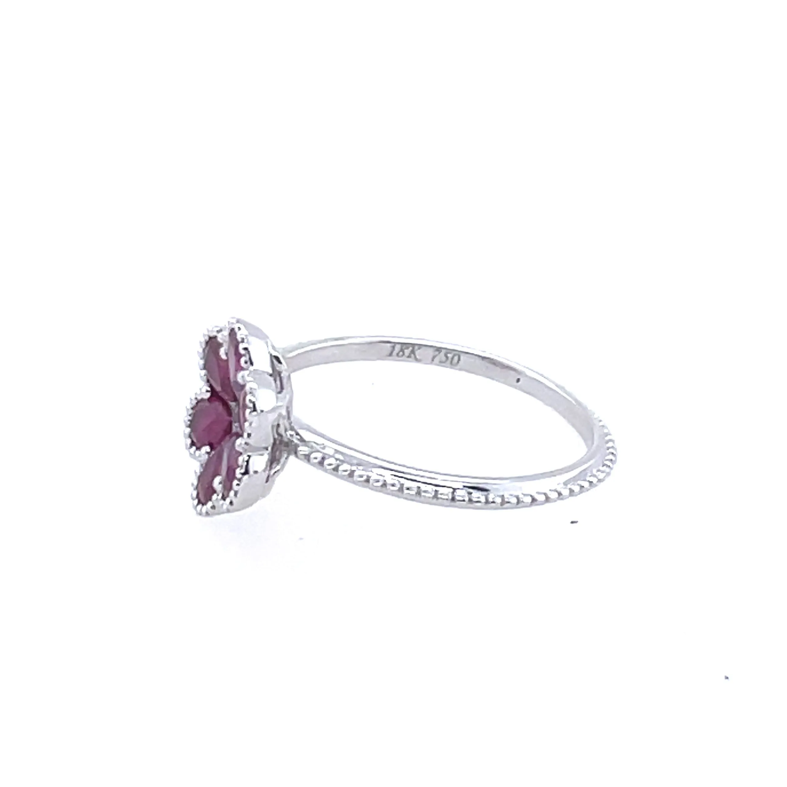 Ruby Diamond Flower Ring