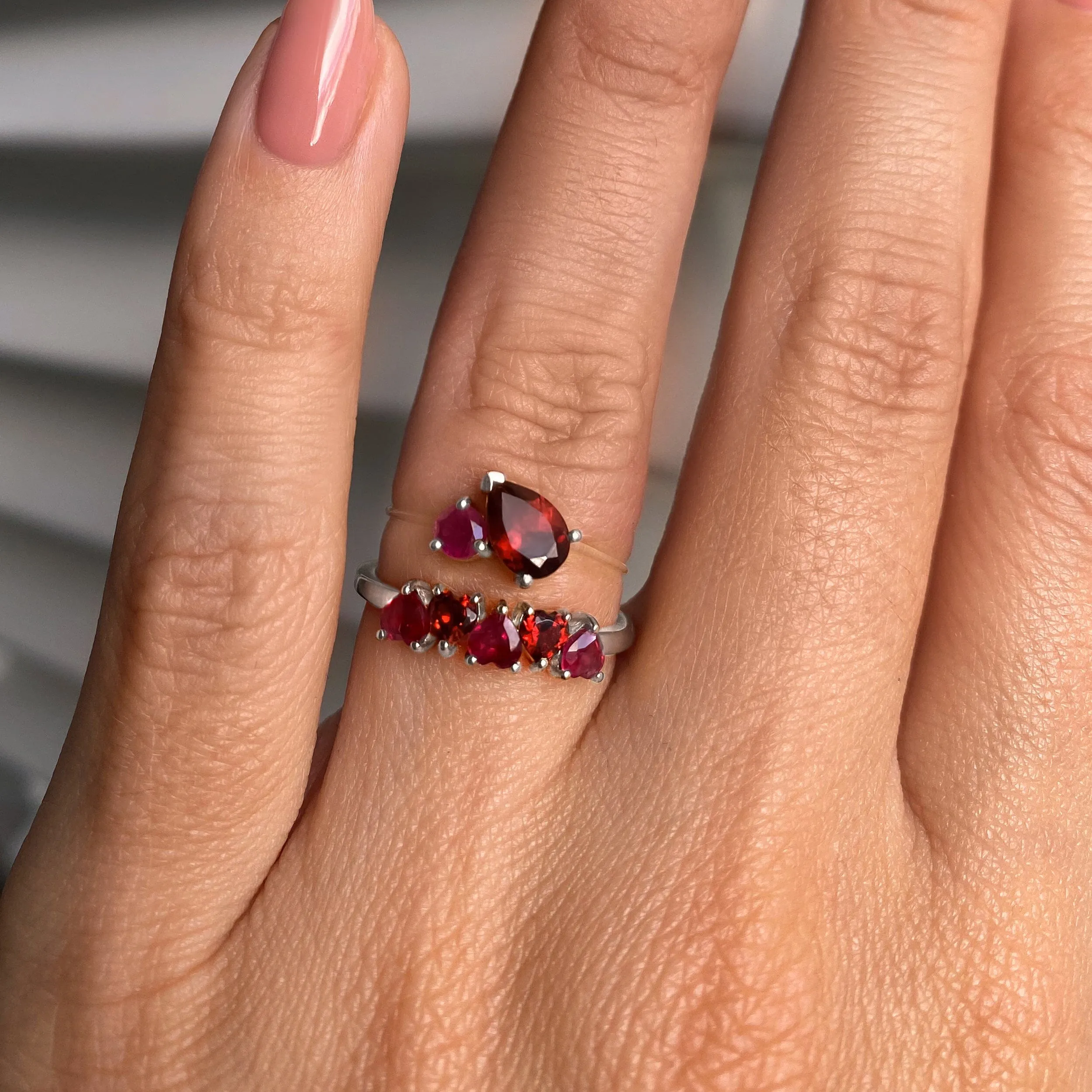 Ruby Garnet Floating Toi Et Moi & Crush On You Rings