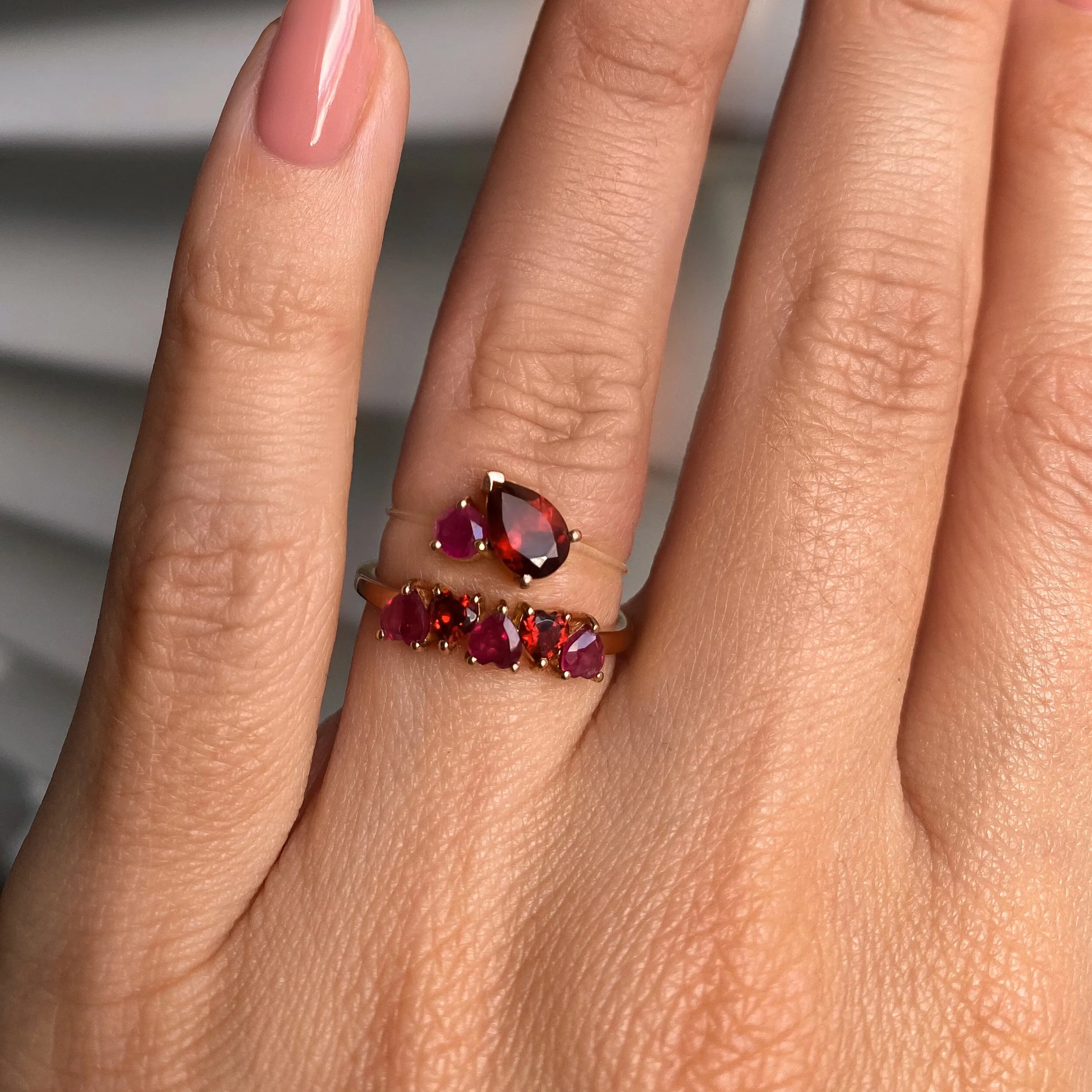 Ruby Garnet Floating Toi Et Moi & Crush On You Rings