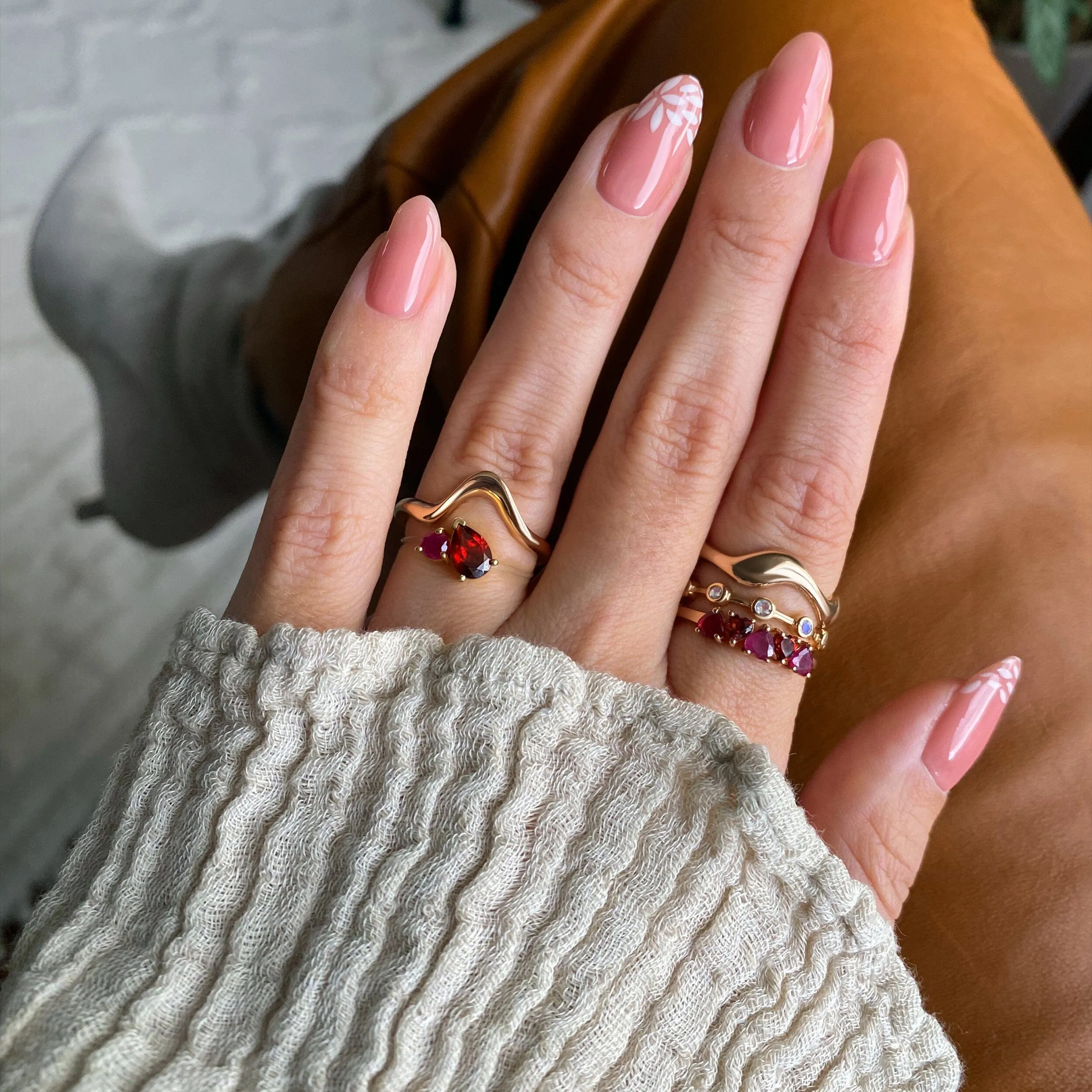 Ruby Garnet Floating Toi Et Moi & Crush On You Rings