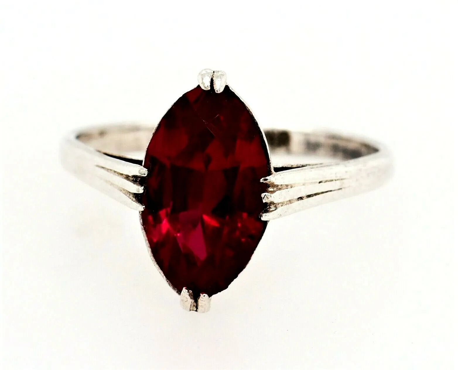 Ruby Sterling Silver Dress Ring