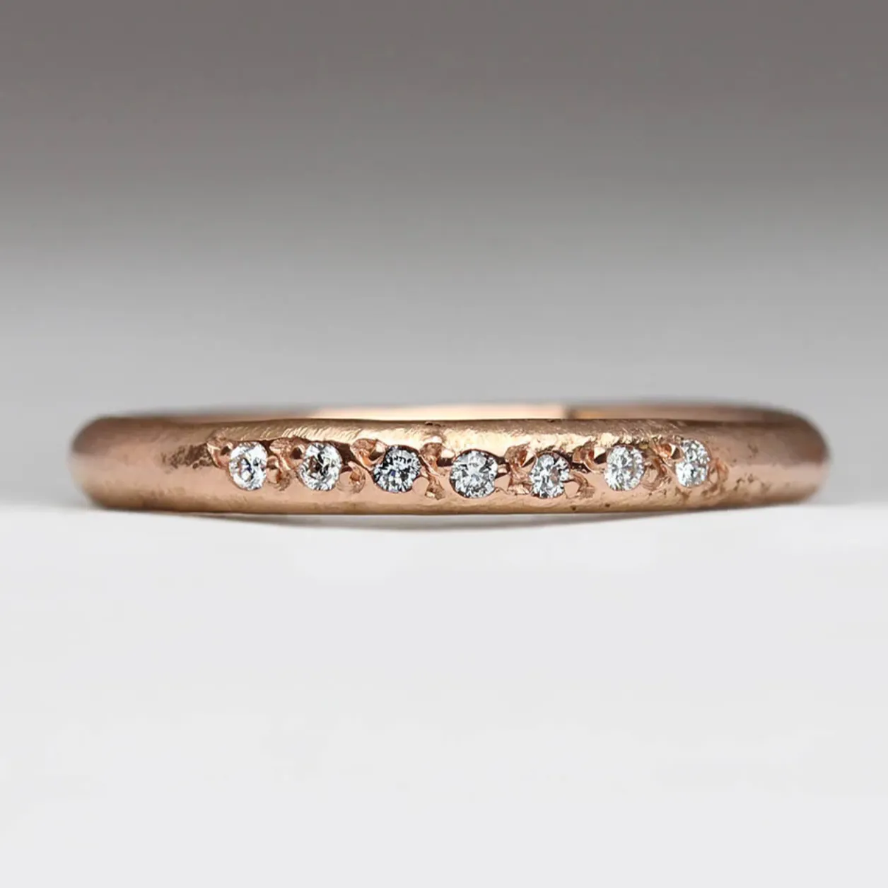 Sandcast Diamond Ring